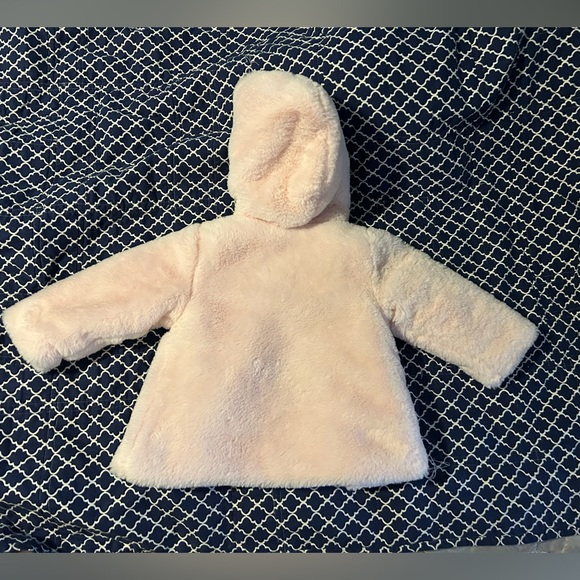 Little Me Pink Faux Fur Baby Coat - Picture 2 of 5